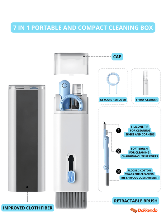 Keyboard Cleaner - "Portable Cleaner" 7 in 1 Compact Tool