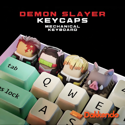 Demon Slayer Custom Keycaps for Mechanical Keyboard - Tanjiro - Nezuko - Zenitsu - Inosuke