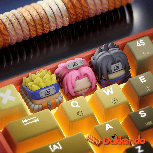 Naruto Custom Keycaps for Mechanical Keyboard - Naruto, Sasuke, Sakura, Jiraya