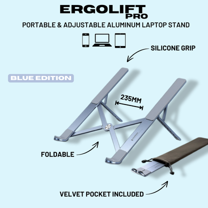 ErgoLift Pro - Portable & Adjustable Aluminum Laptop Stand