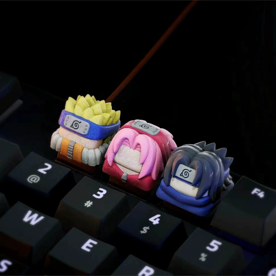 Naruto Custom Keycaps for Mechanical Keyboard - Naruto, Sasuke, Sakura, Jiraya