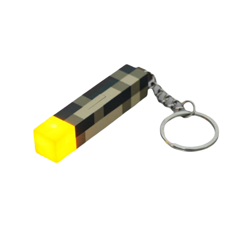 Keychain Illuminated Minecraft Torch