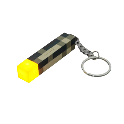 Keychain Illuminated Minecraft Torch