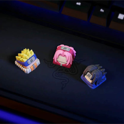 Naruto Custom Keycaps for Mechanical Keyboard - Naruto, Sasuke, Sakura, Jiraya