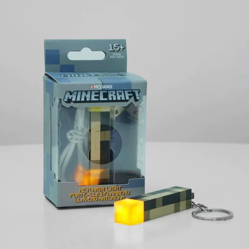 Keychain Illuminated Minecraft Torch