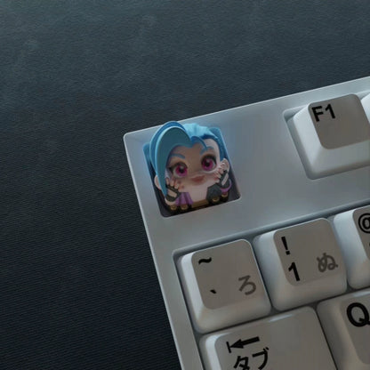 Jinx & Zeri Custom Keycaps for Mechanical Keyboard - League Of Legends