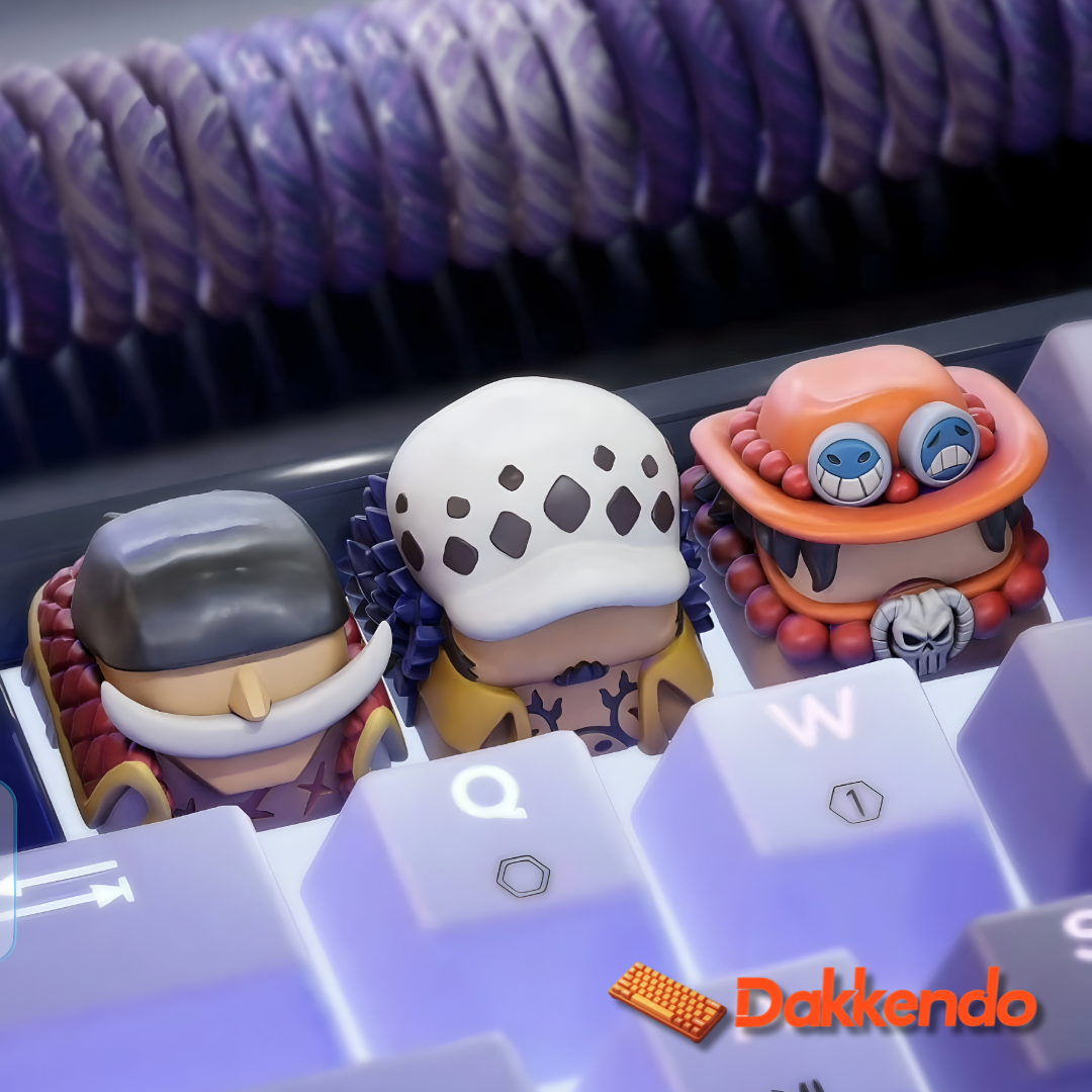 One Piece Keycaps Mechanical Keyboard - Luffy, Zorro, Sanji, Whitebeard, Ace, Usopp