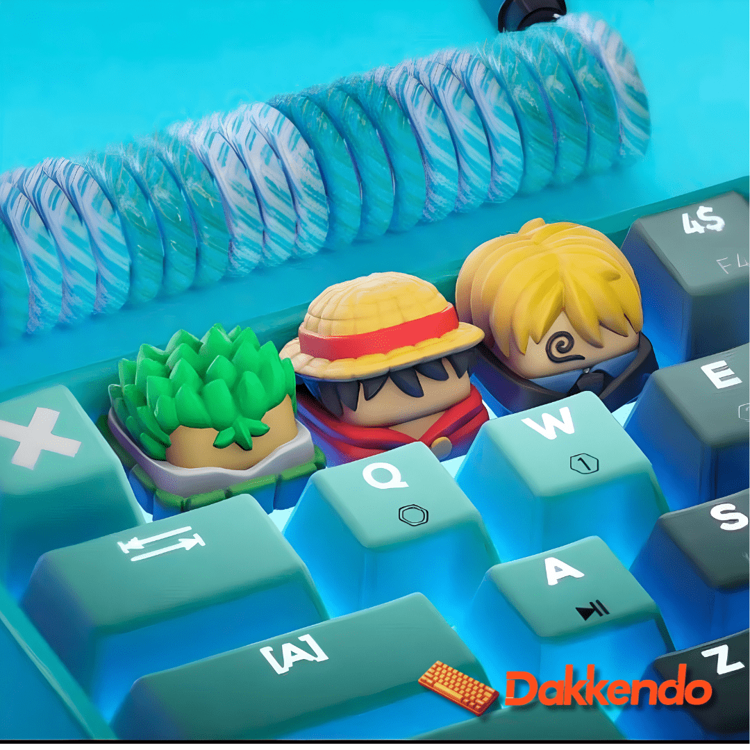 One Piece Keycaps Mechanical Keyboard - Luffy, Zorro, Sanji, Whitebeard, Ace, Usopp