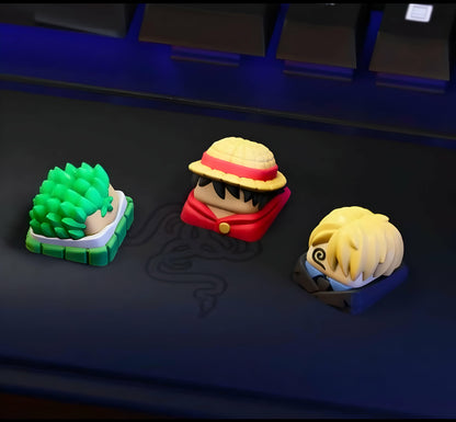 One Piece Custom Keycaps Mechanical Keyboard - Luffy, Zorro, Sanji, Whitebeard, Ace, Usopp